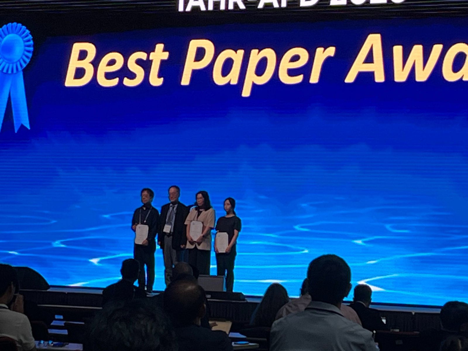Best Paper Award ceremony — 25th IAHR-APD Congress, Incheon 2026